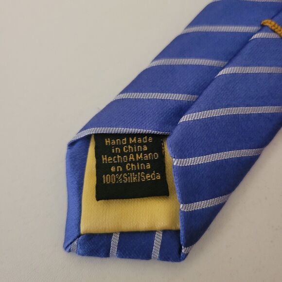 Donald Trump Stripe Tie Silk Blue & White - Picture 6 of 9